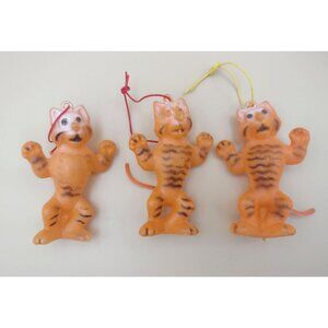 Vintage Esso Blow Mold Tiger Figurines Hong Kong 1960s Charm Collectibles
